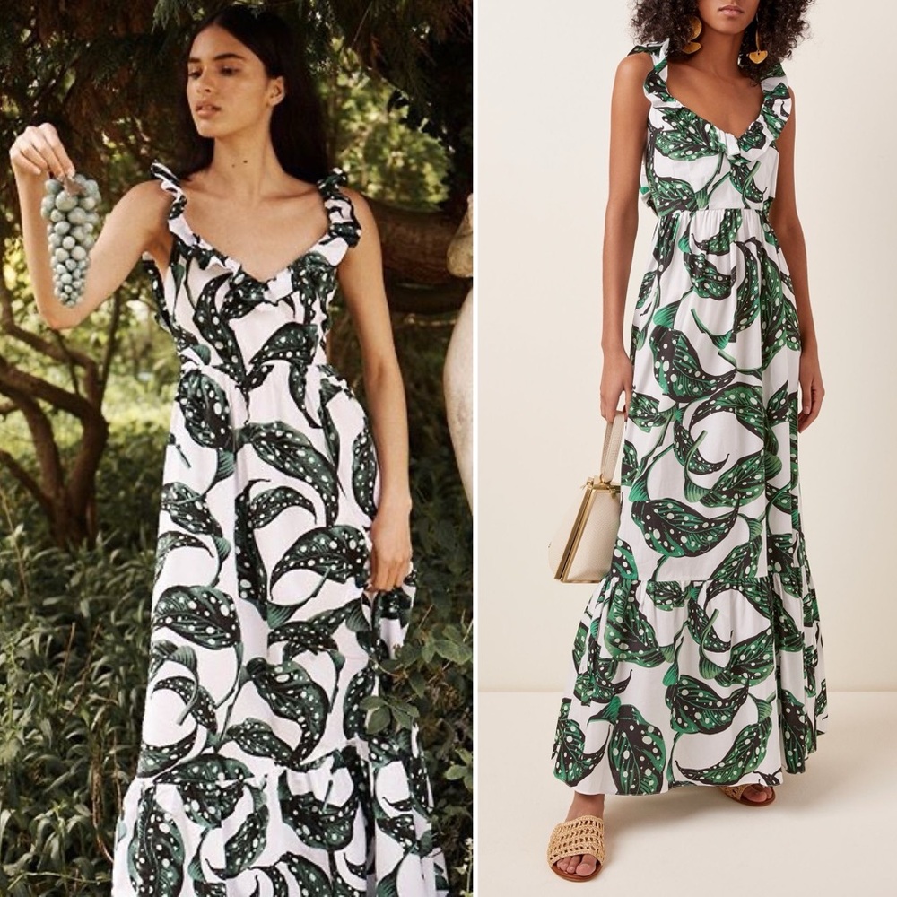 Borgo De Nor Liya Leaf Print Flared Dress Size 8 US (12 UK) - Picture 11 of 12